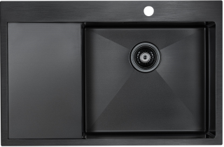 Мойка кухонная Paulmark Elde PM807851-GMR правая воронёная сталь