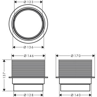 Компенсатор высоты для точечного слива Hansgrohe RainDrain Spot 56056000 черный