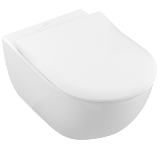 Унитаз подвесной Villeroy  Boch  с сиденьем Subway 2.0 CeramicPlus 5614R2R1 альпийский белый
