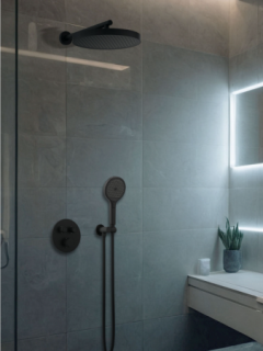 Душевая система с термостатом AltroBagno Bilancia 040416 NeOp черный матовый