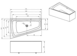 Акриловая ванна Riho Still Smart Plug and Play B101008005 R 170х110см белый
