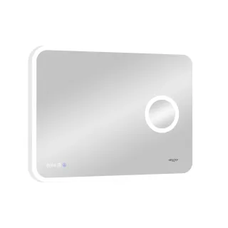 Зеркало Reflexion Point RF4513PT с LED подсветкой сенсором увеличительным зеркалом и часами 80х70