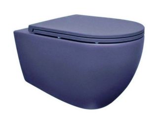 Подвесной унитаз Isvea Infinity 10NF02001SV-2Z безободковый крышка микролифт синий матовый