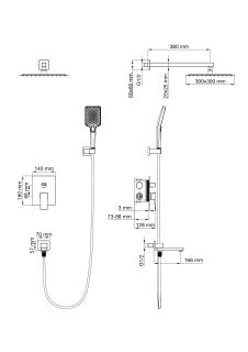 Душевой комплект Wonzon & Woghand Cube 2.0 WW-88087068-BG брашированное золото