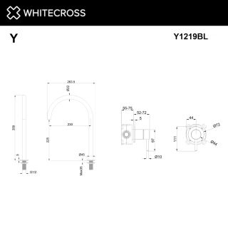 Смеситель для раковины с выносным управлением WHITECROSS Y Y1219CR хром