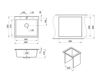 Мойка кухонная Granula 6001, ПЕСОК