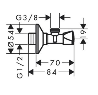 Угловой вентиль для подключения смесителя Hansgrohe  51312000 хром
