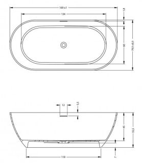 Ванна из искусственного камня Riho Bilbao B118001Z22 170x80см moss green