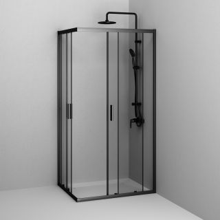 Душевой уголок Am.Pm Gem W90G-403-100280-BT 100x80 см без поддона чёрный матовый