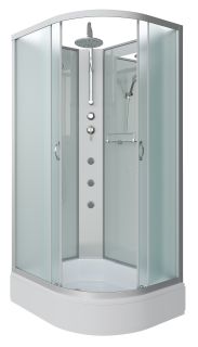 Душевая кабина Niagara NG-33184-14LBKTG с гидромассажем 110x80см серебро/матовое