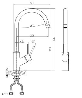 Смеситель для кухни DQ Rhein.Dusseldorf DA1492401 хром