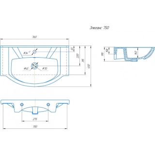 УМЫВАЛЬНИК RUNO мебельный Rosa Элеганс 75 (УТ000001314)