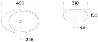 Раковина Sintesi SIN-LVB-APP-406 50см белый