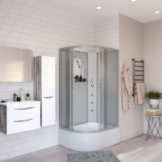 Душевая кабина Niagara NG-2310-14RBKG с гидромассажем 120x80см серебро/матовое