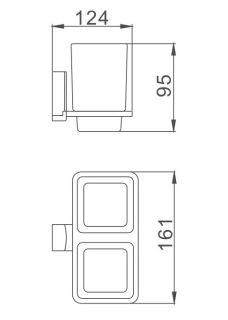 Стакан для ванной комнаты Haiba HB8808 двойной хром