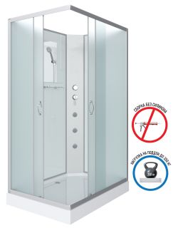 Душевая кабина Niagara NG-43285-14QBKG с гидромассажем 120x80см серебро/матовое