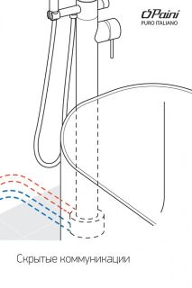 Напольный смеситель для ванны Paini Cox 78CR136LM хром