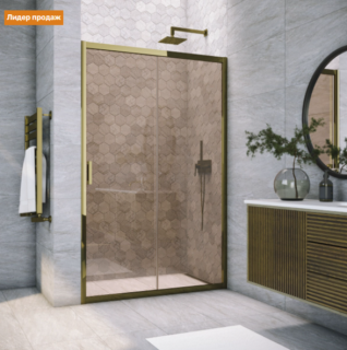 Душевая дверь в нишу Vegas Glass ZP Tur Novo h1900 130 05 05 профиль бронза, стекло бронза