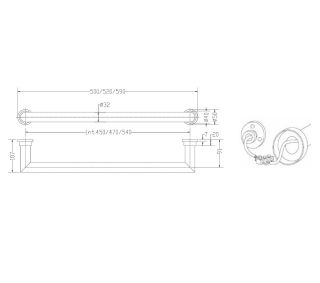 Полотенцесушитель электрический Margaroli Sereno 621/520 Brushed Nickel BN 52 см брашированный никель
