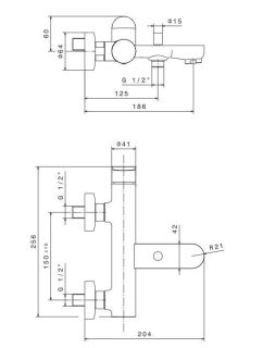 Смеситель для ванны с душем Kerama Marazzi Ole 69440KM.01.093 чёрный матовый