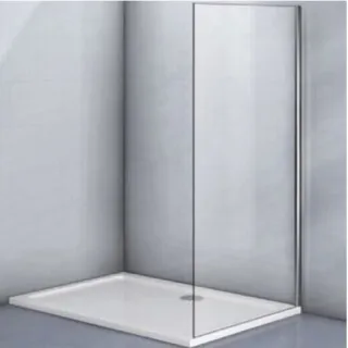 Боковая панель Veconi KP-07, 800х1950 хром, стекло прозрачное