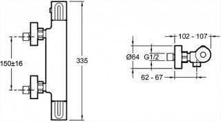 Смеситель для душа Jacob Delafon  Metro E24394-CP