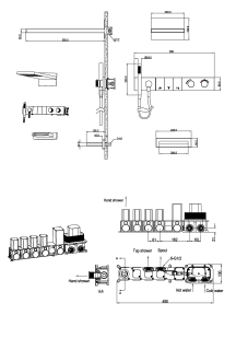 Душевой комплект Boheme Zodiac 133-2-B с термостатом чёрный