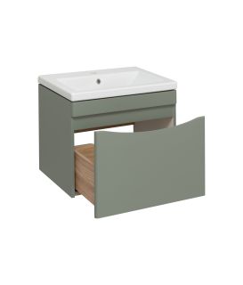Тумба под раковину Runo подвесная цемент (под умывальник Moduo 60 ) Афина 60 (00-00001205)