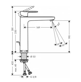 Смеситель для раковины Hansgrohe Vivenis 75040670 со сливным гарнитуром