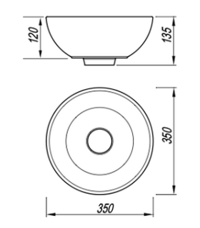 Накладная раковина Florentina Алтея 35см жасмин