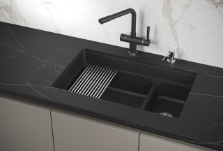 Мойка кухонная Granula Kitchen Space 7304U, ЧЁРНЫЙ
