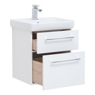 Тумба подвесная Dreja.Rus Q MAX 55 под умывальник Q-55, белый глянец