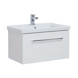 Тумба подвесная Dreja.Rus BIG INN 80 под умывальник Гармония 80, белый глянец