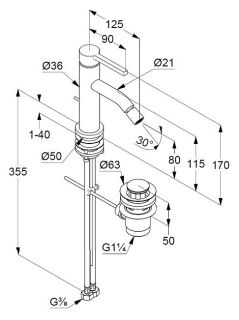 Смеситель для биде Kludi Nova Fonte Pura 202165315 белый матовый