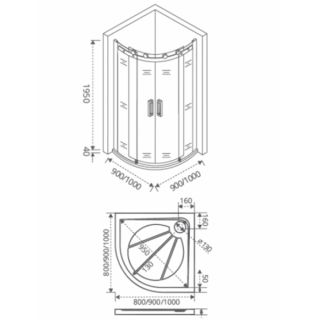 Душевой уголок Good Door Galaxy R-TD-100 стекло прозрачное