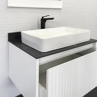 Тумба с раковиной Comforty Марсель 00-00013396 75 см Белая матовая