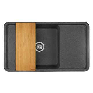 Мойка кухонная Акватон Беллис 87см графит 1A724832BS210