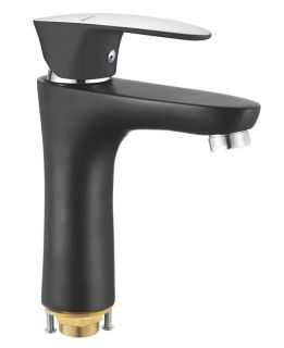 Смеситель для раковины Shevanik S9801H чёрный/хром