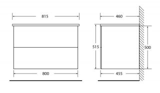 Тумба под раковину BelBagno подвесная 80x50см Rovere Moro ETNA-800-2C-SO-RW-P