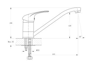 Смеситель для кухонной мойки RUSH Corsica (CO4240-28)
