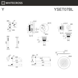 Душевой комплект WHITECROSS Y YSET07BL чёрный матовый