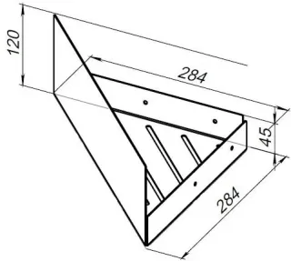 Полка угловая Aquanet Магнум 341536 28 см чёрный матовый