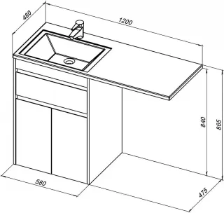 Тумба под раковину Aquanet Токио 237745 58 см белый