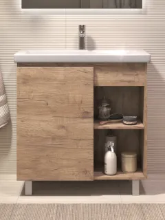 Тумба под раковину напольная Vigo Milos 318 80 см поставляется в разобранном виде дуб золотой