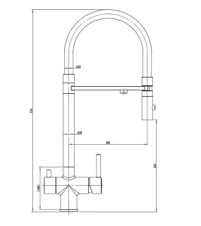 Смеситель для кухни DQ DA1462502Rose розовое золото