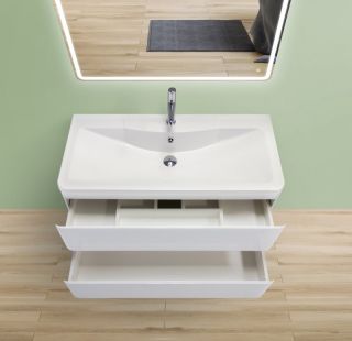 Тумба под раковину BelBagno подвесная 80x50см Bianco Lucido ALBANO-800-2C-SO-BL