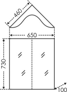 Зеркало с подсветкой СанТа Аврора 116001 угловое 65см белый