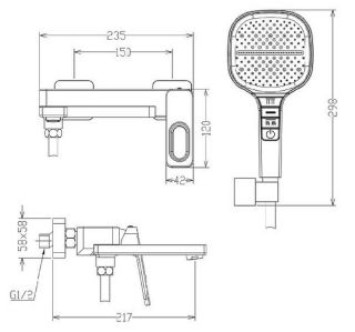 Смеситель для ванны Raglo R51.30.06 чёрный
