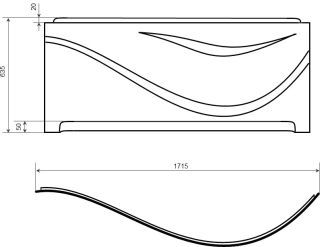 Фронтальная панель для ванны Timo FPVINO17R 170см белый