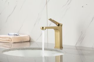 Смеситель для раковины Gappo G1010-3 золотой сатин